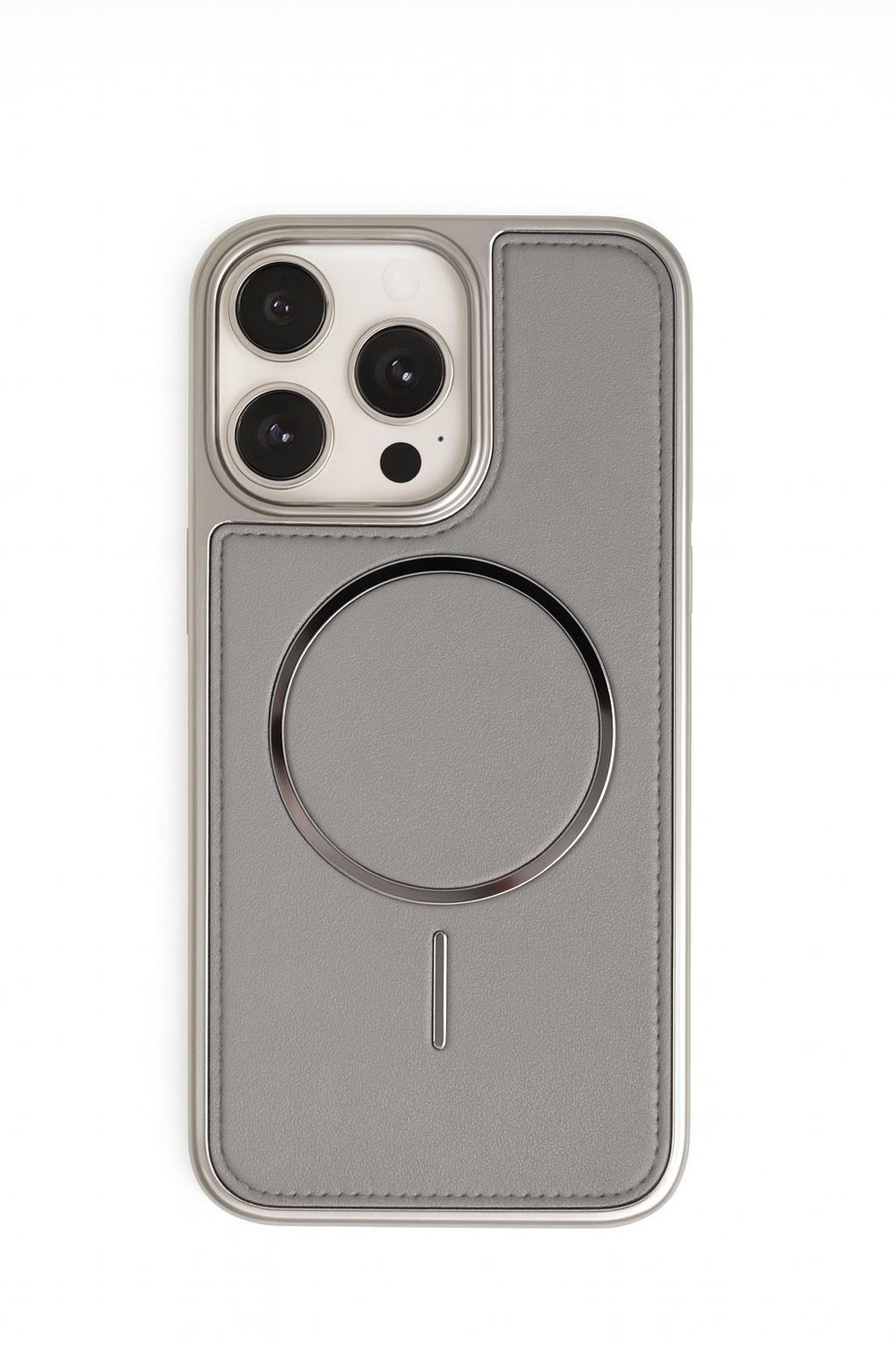 NeoMag Case Iphone 14 Gri Manyetik Özellikli Deri Kılıf 