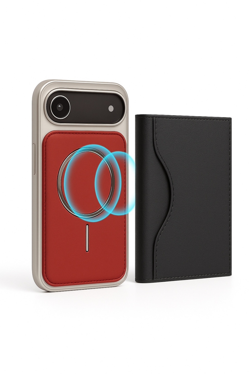 NeoMag Case Iphone 17 Air Kırmızı Manyetik Özellikli Deri Kılıf 