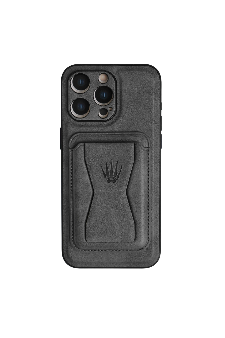 IPHONE 15 PRO MAX GRİ STANDLI Manyetik KILIF + KARTLIK