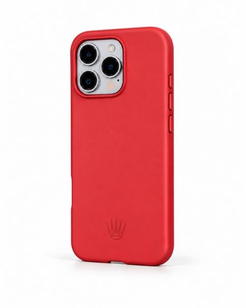 Triton Iphone 15 Pro Max Kırmızı Kılıf Manyetik Özellikli Deri Kılıf