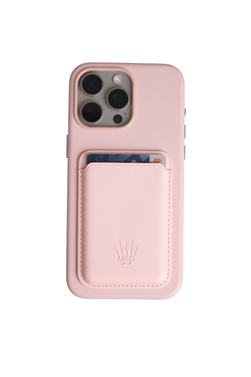 Xelium Iphone 15 Pro Max Pembe Kılıf Manyetik Özellikli Deri Kılıf+Kartlık