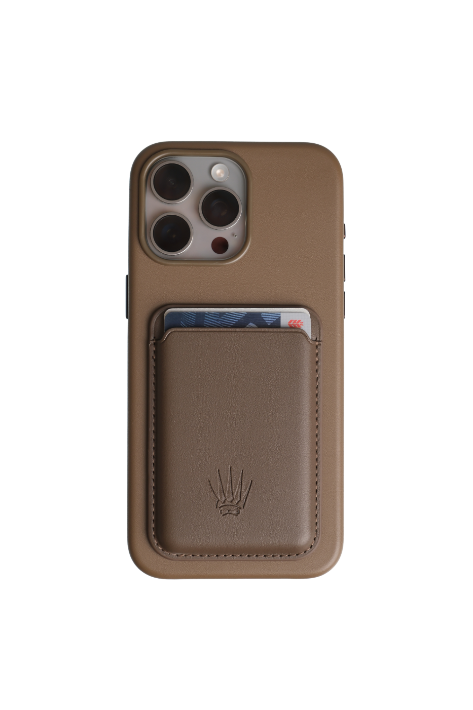 Xelium Iphone 15 Pro Max  Kahverengi Kılıf Manyetik Özellikli Deri Kılıf+Kartlık