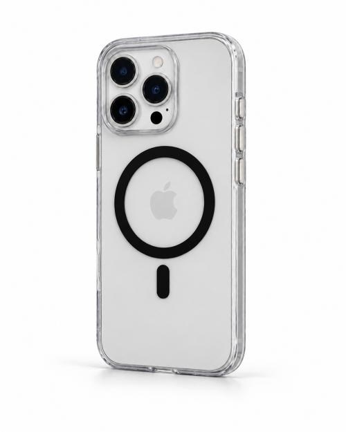 Onyx  Iphone 16 Pro Max Siyah Kılıf Manyetik Özellikli Şeffaf Sert Pc Embos Kılıf+Kamera Koruyucu