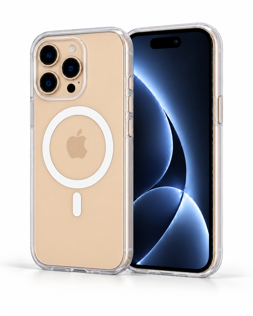 Onyx  Iphone 16 Pro Max Beyaz Kılıf Magsafe Özellikli Şeffaf Sert Pc Embos Kılıf+Kamera Koruyucu
