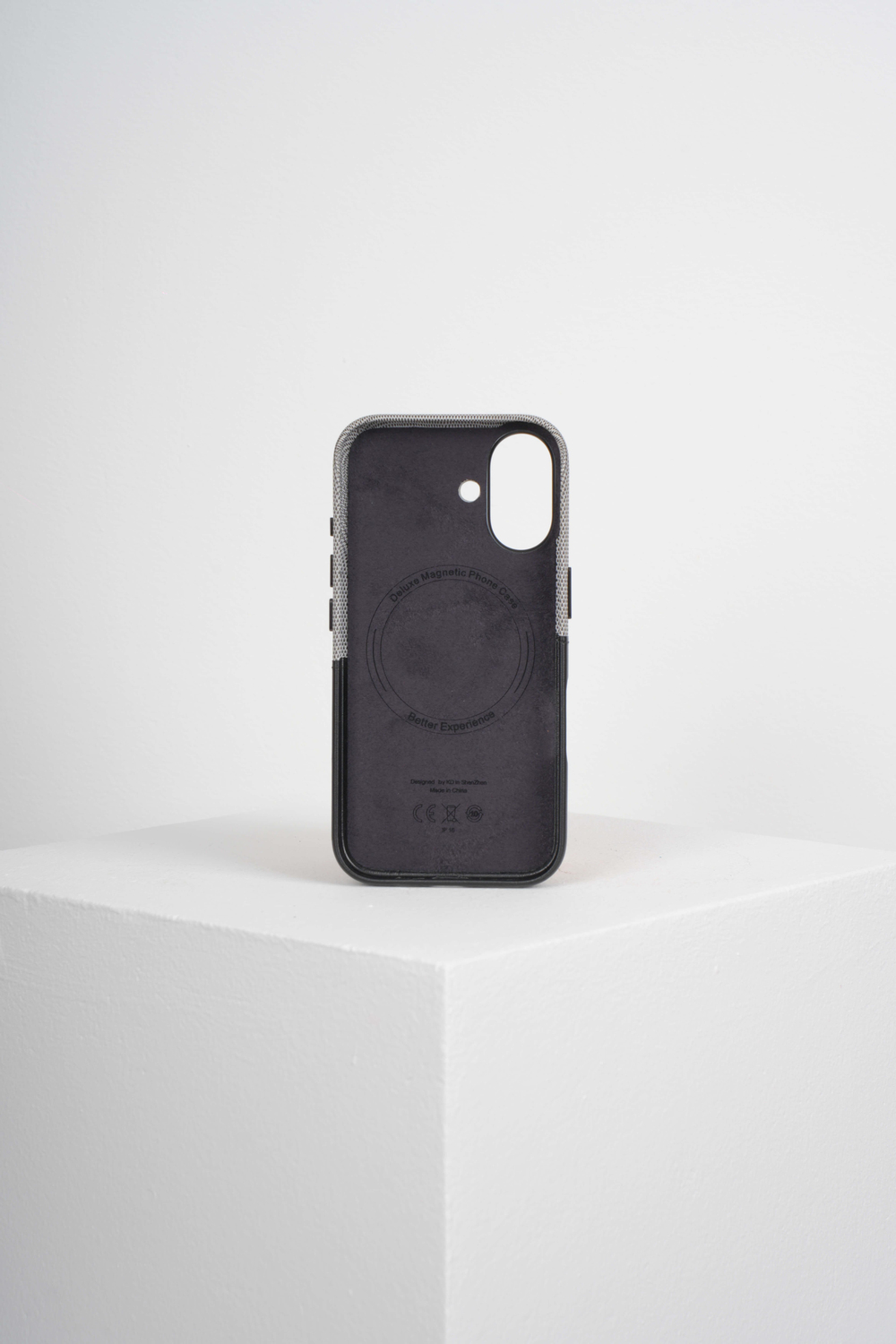 Nova Iphone 16 Deri Kartlıklı Telefon Kılıfı Siyah-Gri 