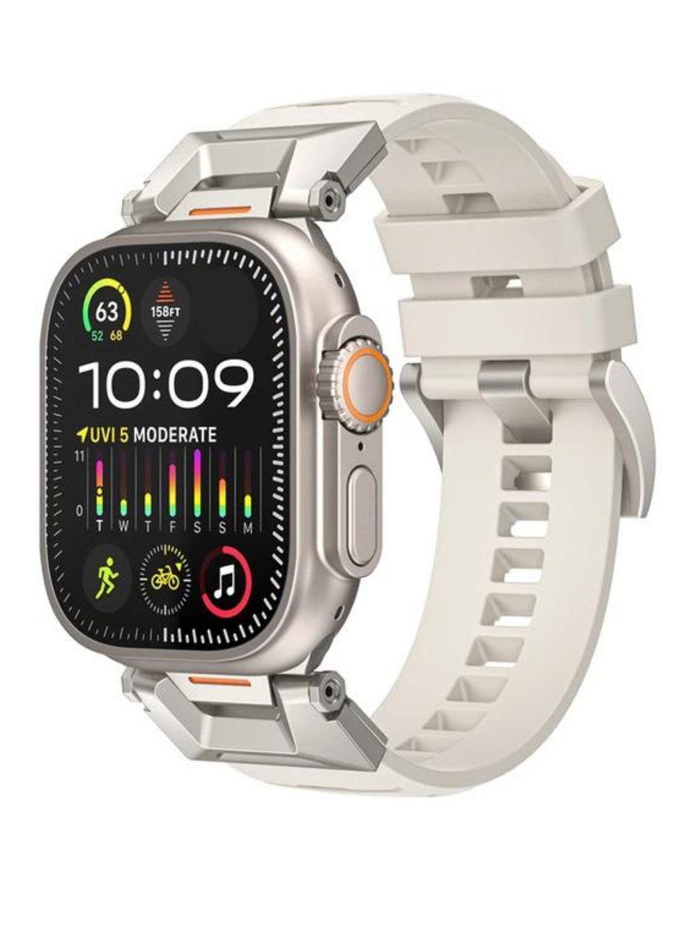 Apple Saat Kordonu Bej Ultra 2 49mm bant 42mm 44mm 45mm Correa bilezik için IWatch serisi 9 8 7 6 5 4 Se 3 2