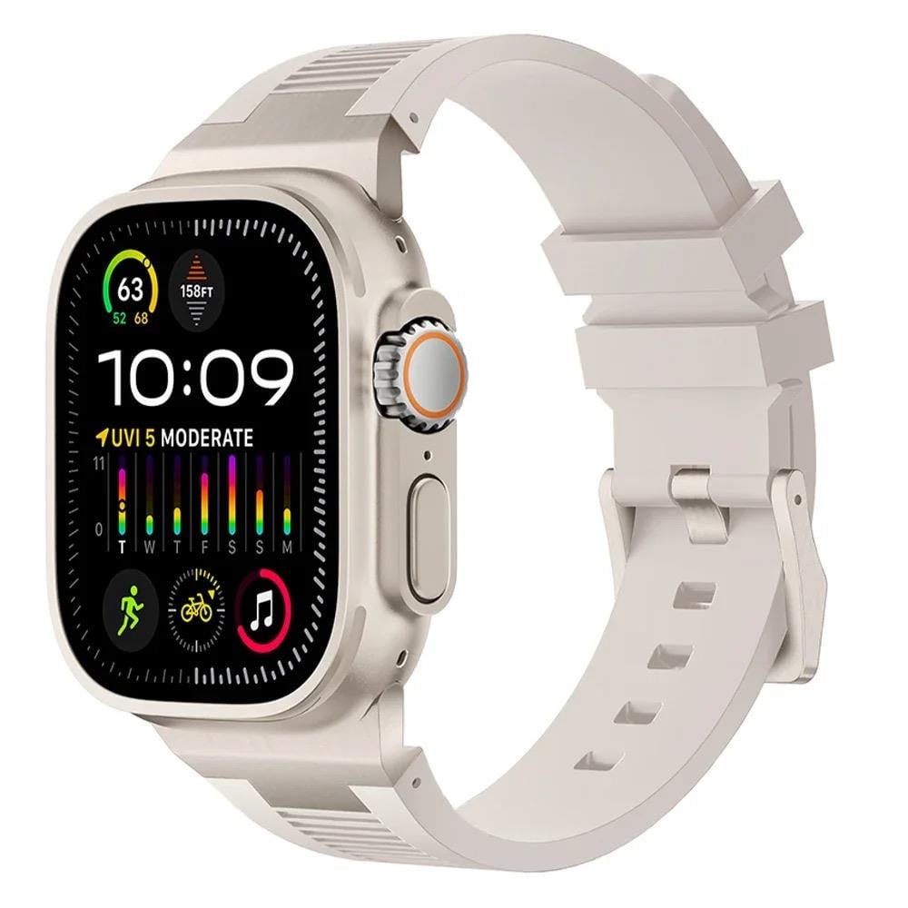 Apple Saat Kordonu Duke BEYAZ  Ultra 2 49mm bant 42mm 44mm 45mm Mecha bilezik için IWatch serisi 9 8 7 6 5 4 Se 3 2