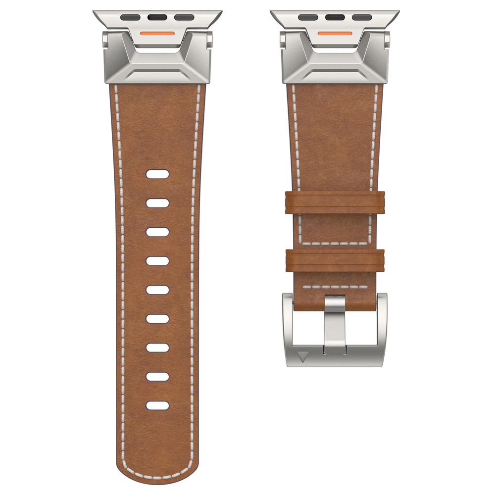 Apple Saat Kordonu Dark KAHVERENGİ Crazy Horse Ultra 2 49mm bant 42mm 44mm 45mm Mecha bilezik için IWatch serisi 9 8 7 6 5 4 Se 3 2