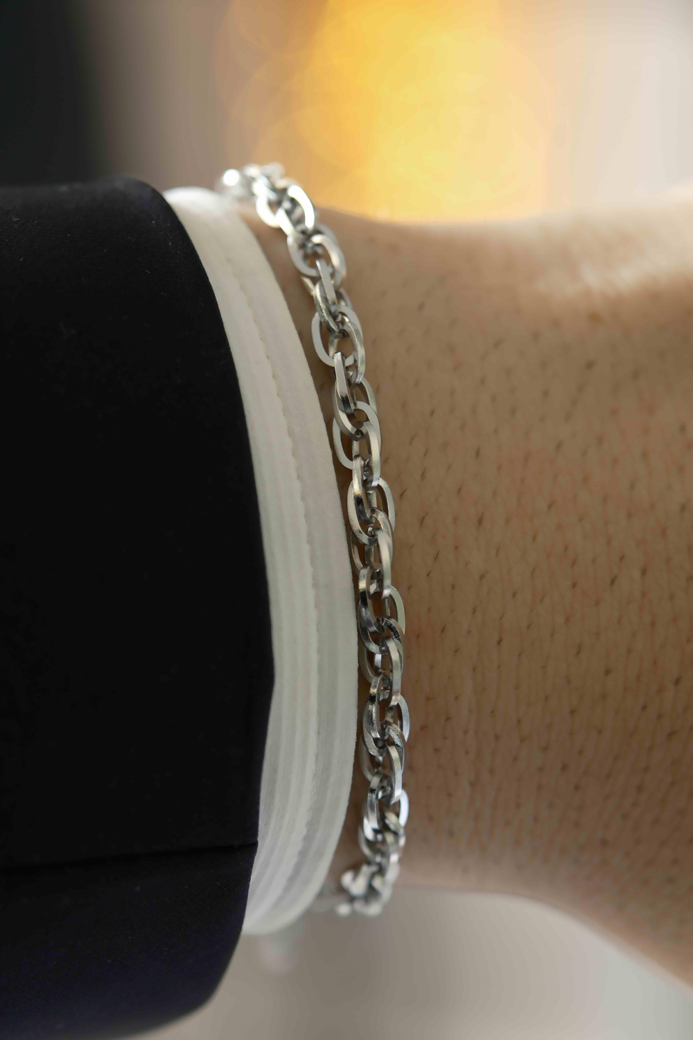 Core strength Chain Silver Çelik Bileklik 