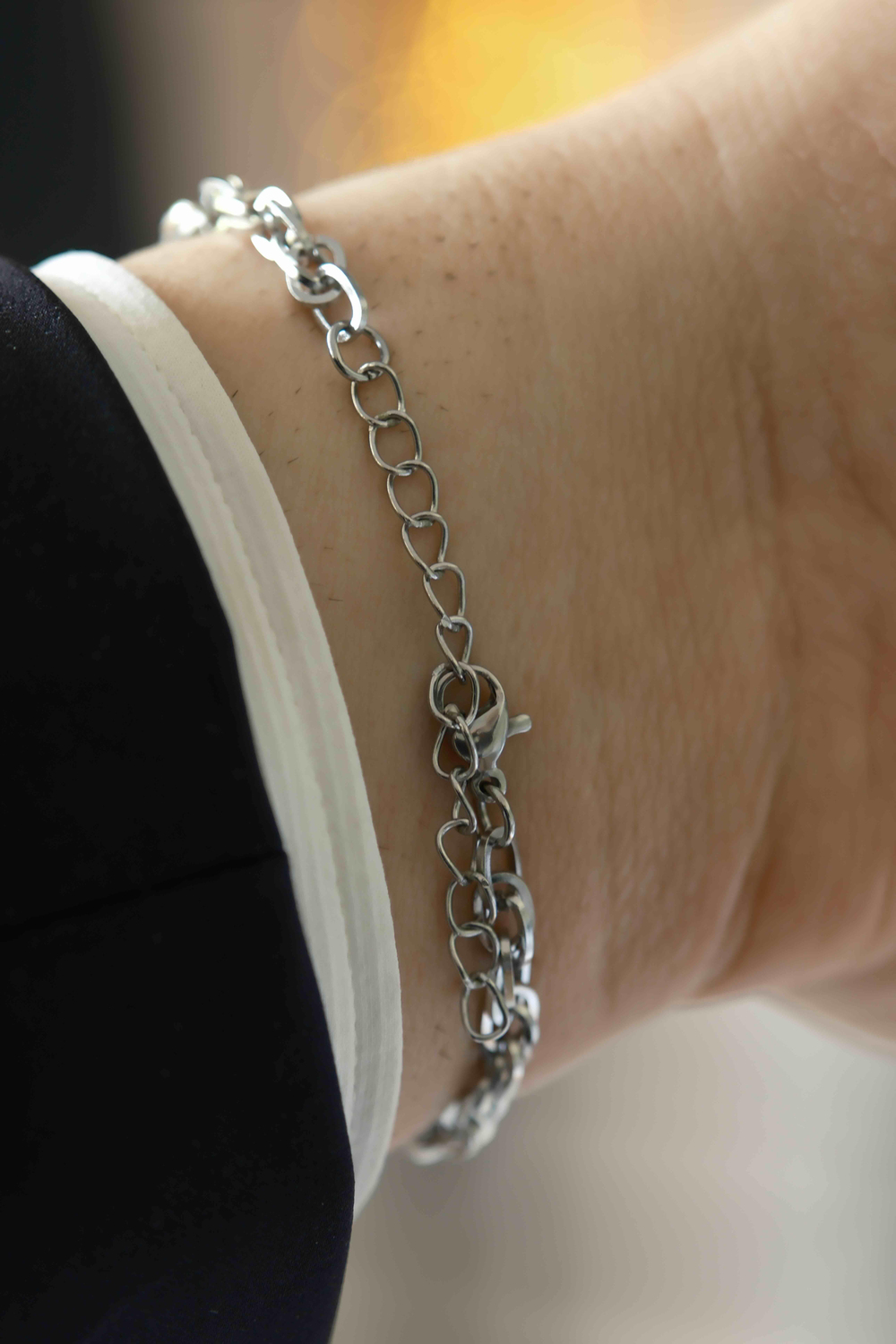 Core strength Chain Silver Çelik Bileklik 