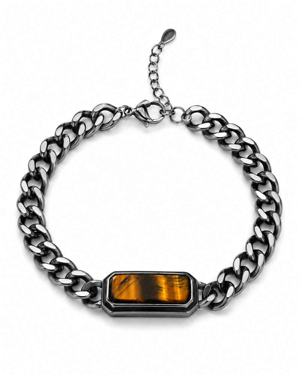 Dainty natural stone Silver Yellow Çelik Bileklik 
