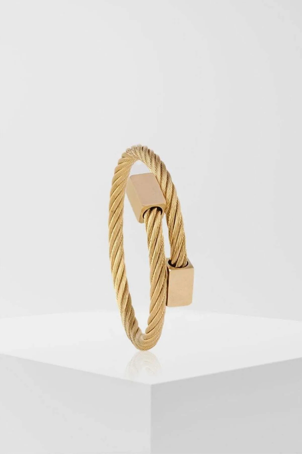 RECTANGLE GOLD TITANIUM ÇELİK BİLEKLİK