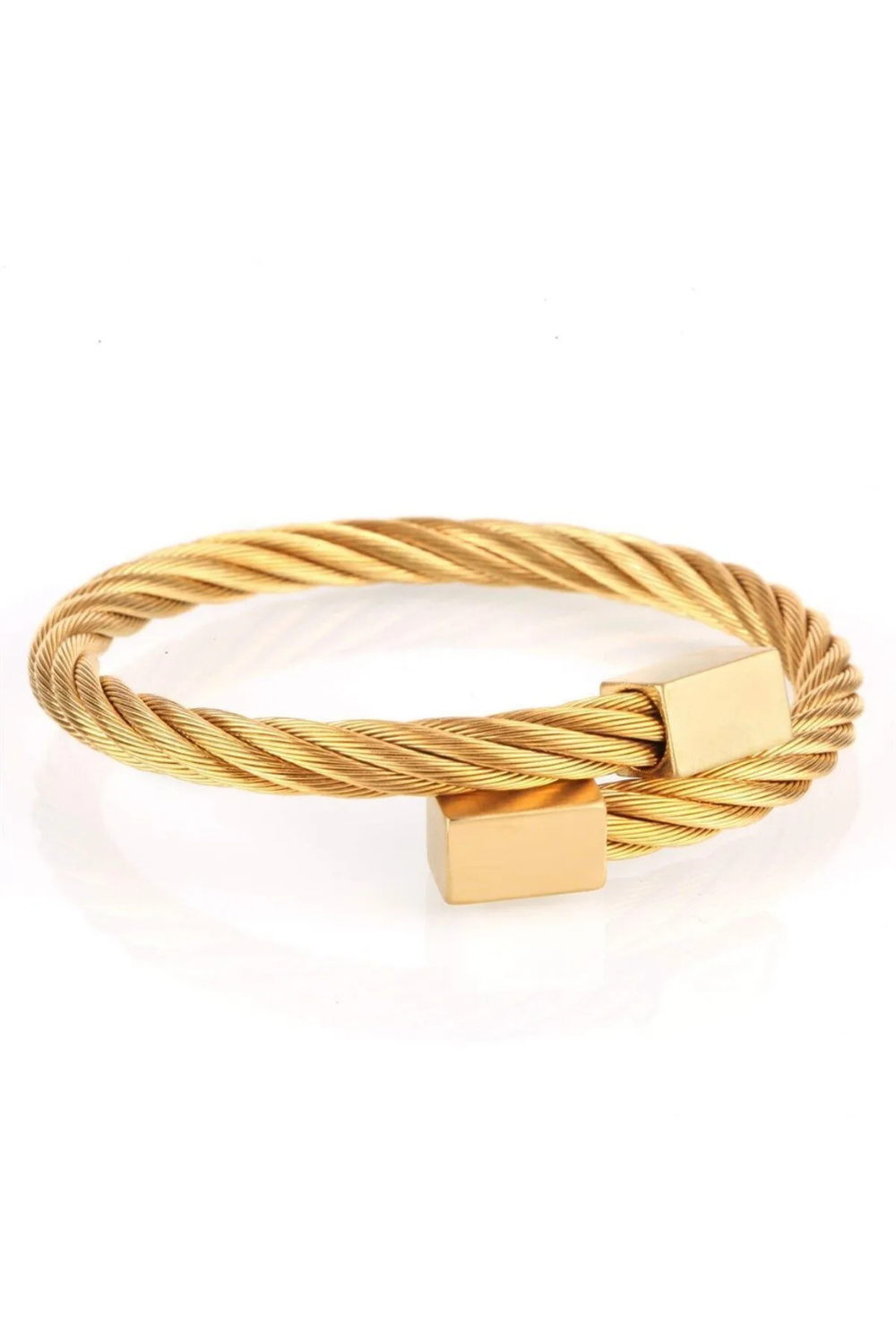 RECTANGLE GOLD TITANIUM ÇELİK BİLEKLİK