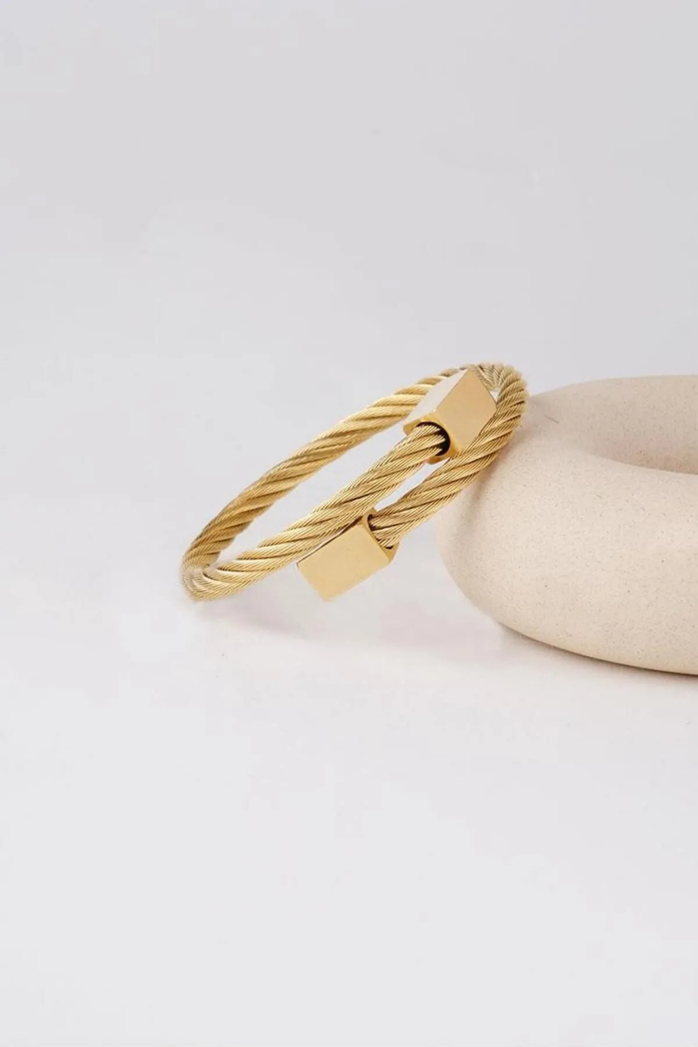 RECTANGLE GOLD TITANIUM ÇELİK BİLEKLİK