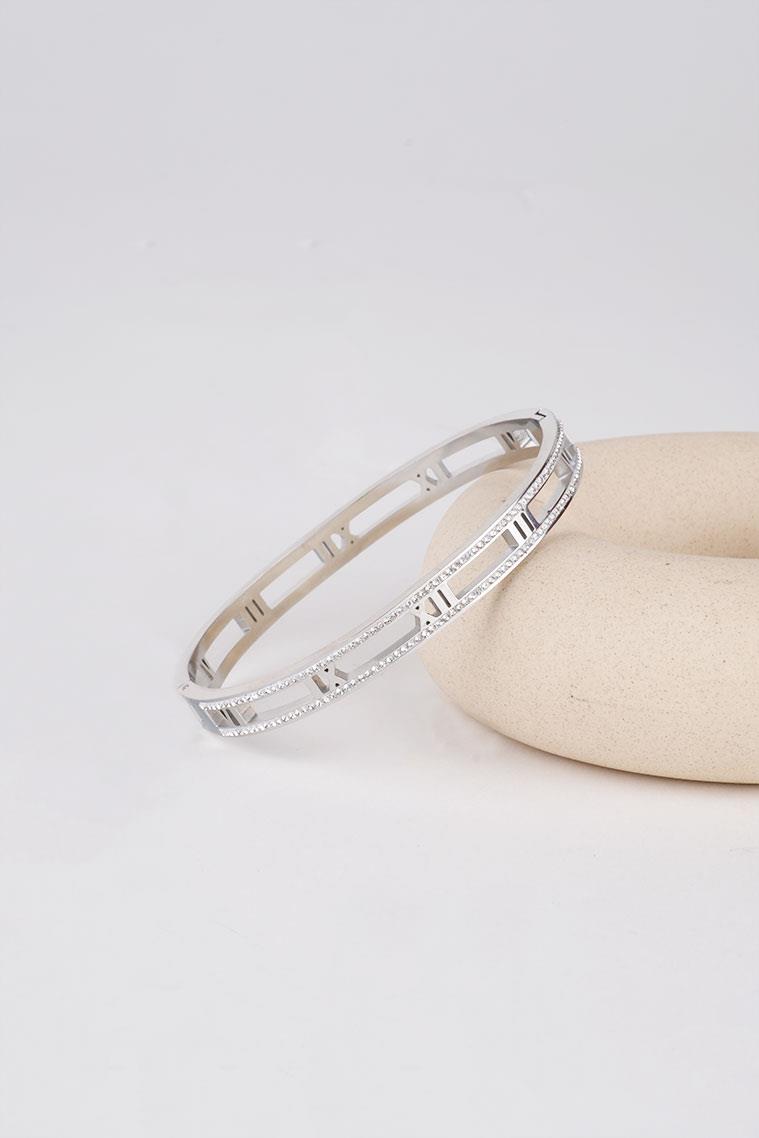 ROMAN NUMBERS SILVER ÇELİK BİLEKLİK