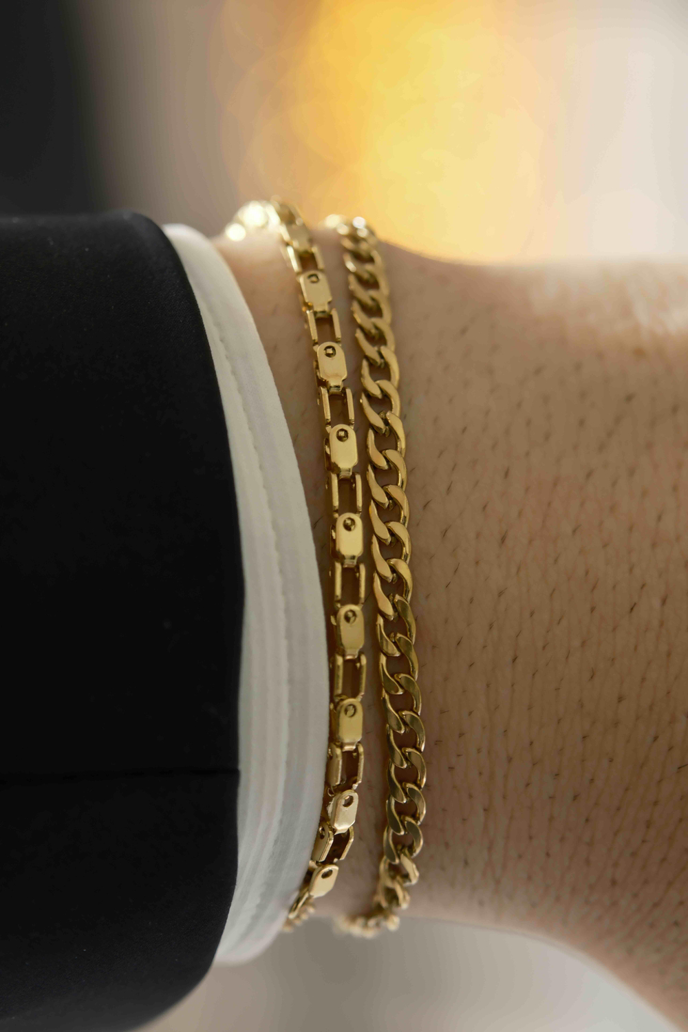 Square Link Gold Çelik bileklik 