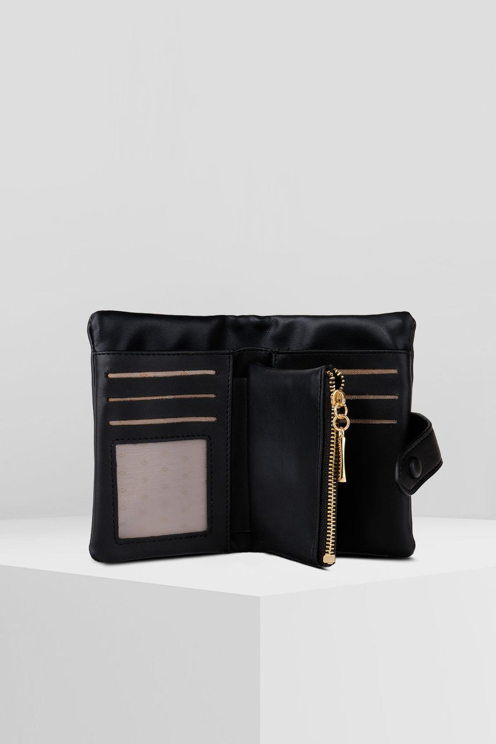 RODICA  BLACK VEGAN LEATHER WALLET CARD HOLDER