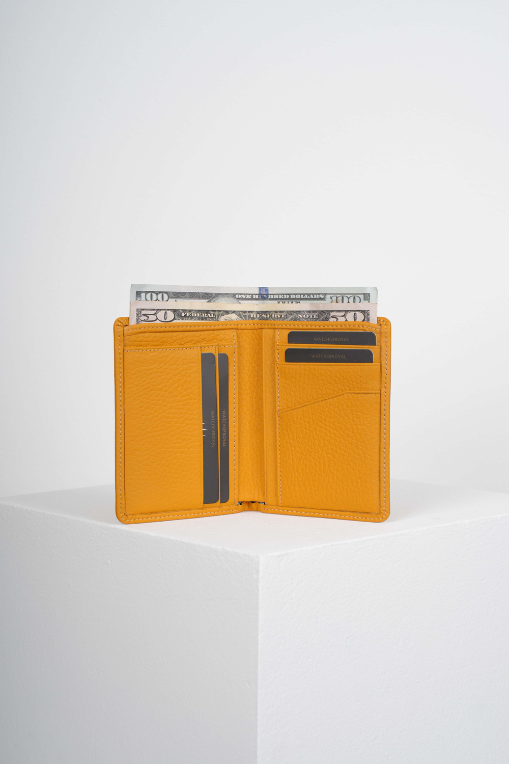 BIFOLD SLIM FLOTTER YELLOW GENUINE LEATHER WALLET