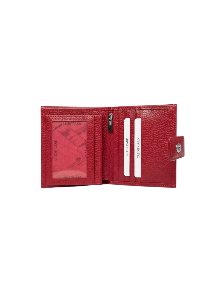 Bi-fold Kırmızı Hakiki Deri Cüzdan 