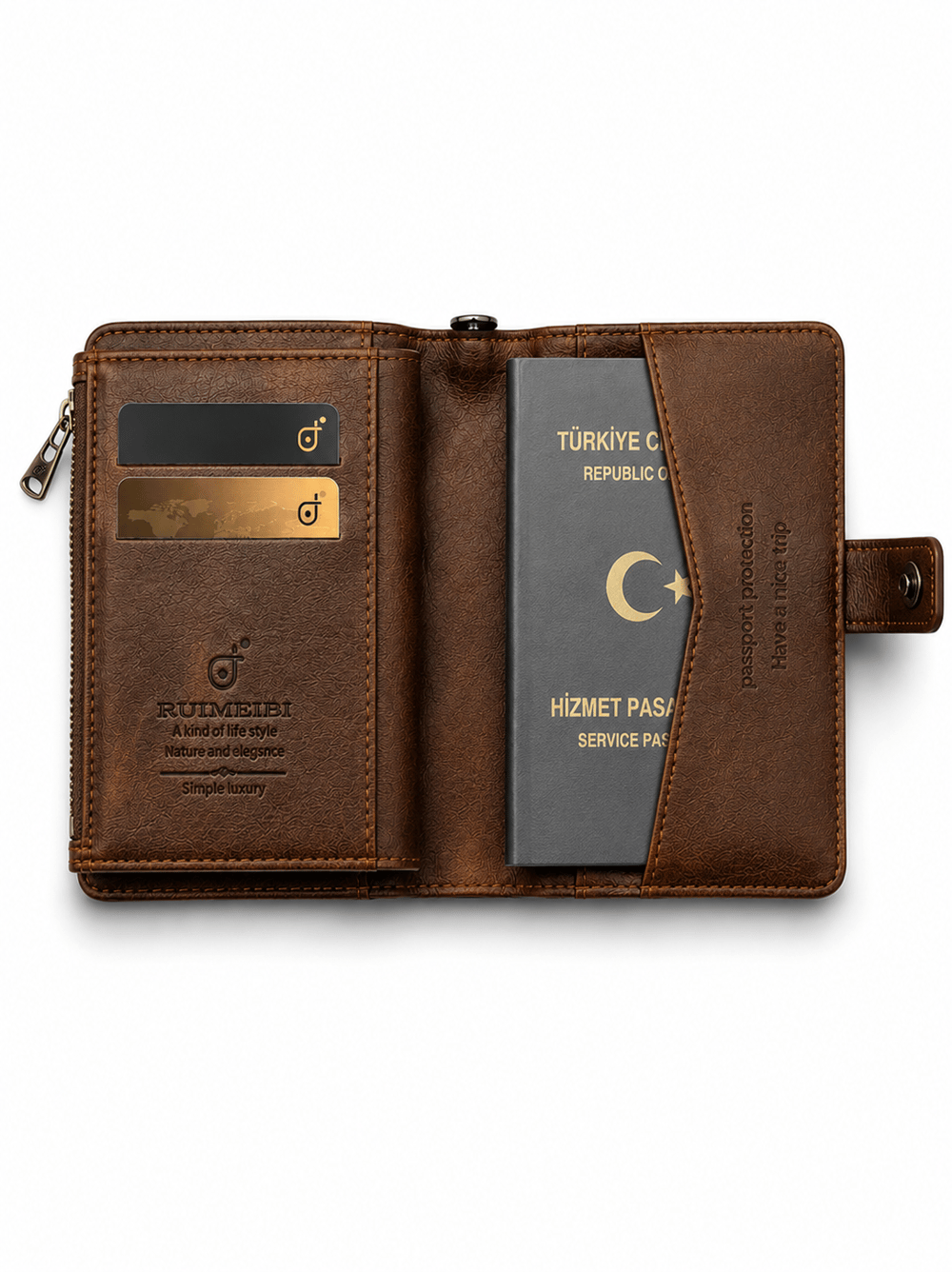 Boardingpass Brown Deri Cüzdan ve Pasaportluk