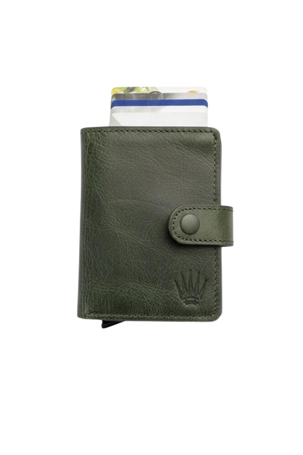 Botta Kızaklı Yeşil Hakiki Deri Cüzdan Kartlık