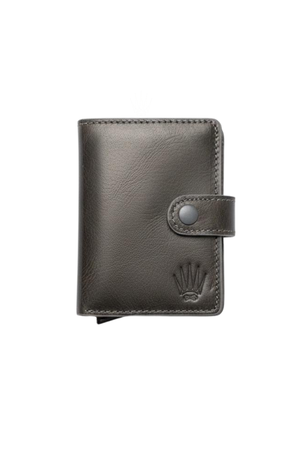 Botta Kızaklı Gri Hakiki Deri Cüzdan Kartlık