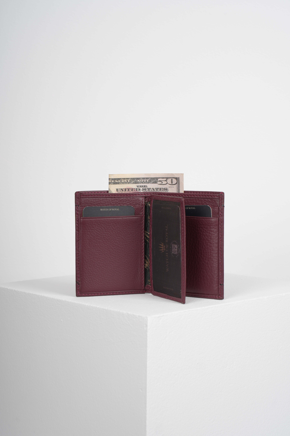 BORIS BURGUNDY GENUINE LEATHER CARD HOLDER
