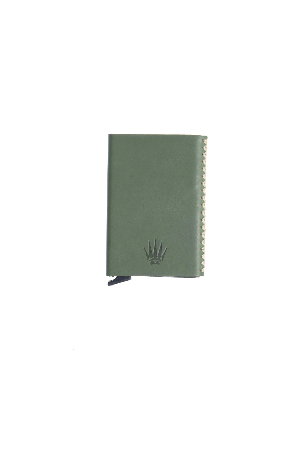 Cortex Slim Yeşil Hakiki Deri Bölmeli Kızaklı Mekanizmalı Kartlık