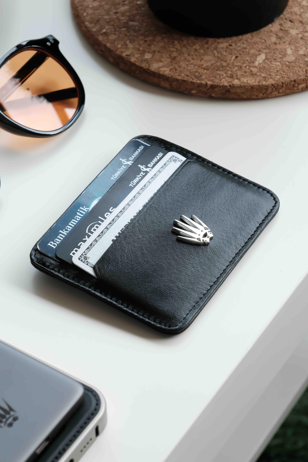 CARD HOLDER SİYAH HAKİKİ DERİ KARTLIK 