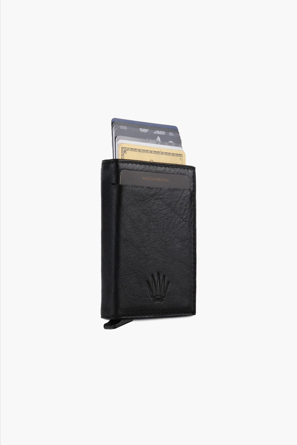 Hakiki Deri Siyah 12 Kart Kapasiteli RFID Korumalı Mekanizmalı Kartlık