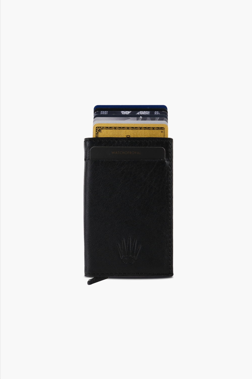 Hakiki Deri Siyah 12 Kart Kapasiteli RFID Korumalı Mekanizmalı Kartlık