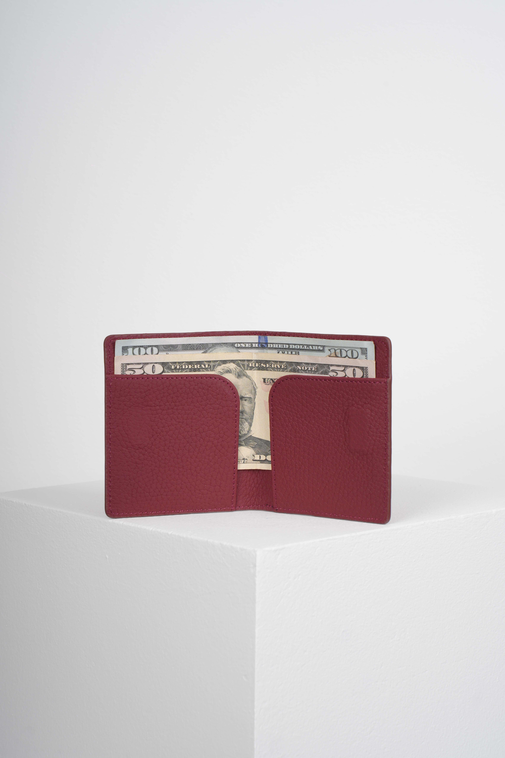 MAGNETIC PAIR FLOTTER BURGUNDY GENUINE LEATHER WALLET