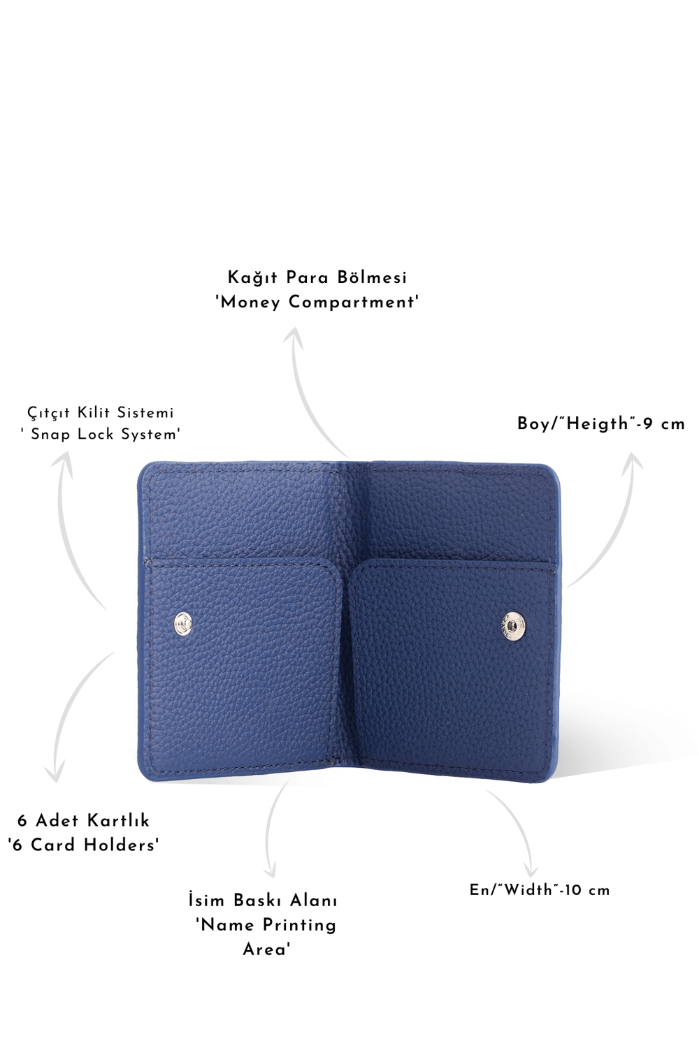 PAIR FLOTTER NAVYBLUE SLIM GENUINE LEATHER WALLET