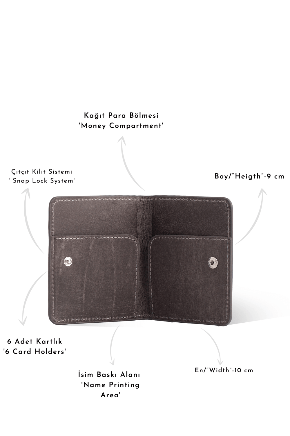 PAIR TIGUAN GREY GENUINE LEATHER WALLET