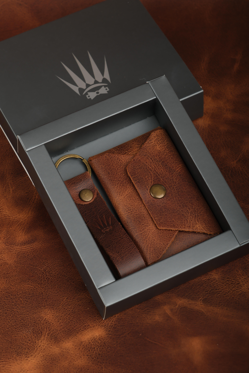Hediye Seti Hakiki Deri Clot Kahve Cüzdan&Anahtarlık 