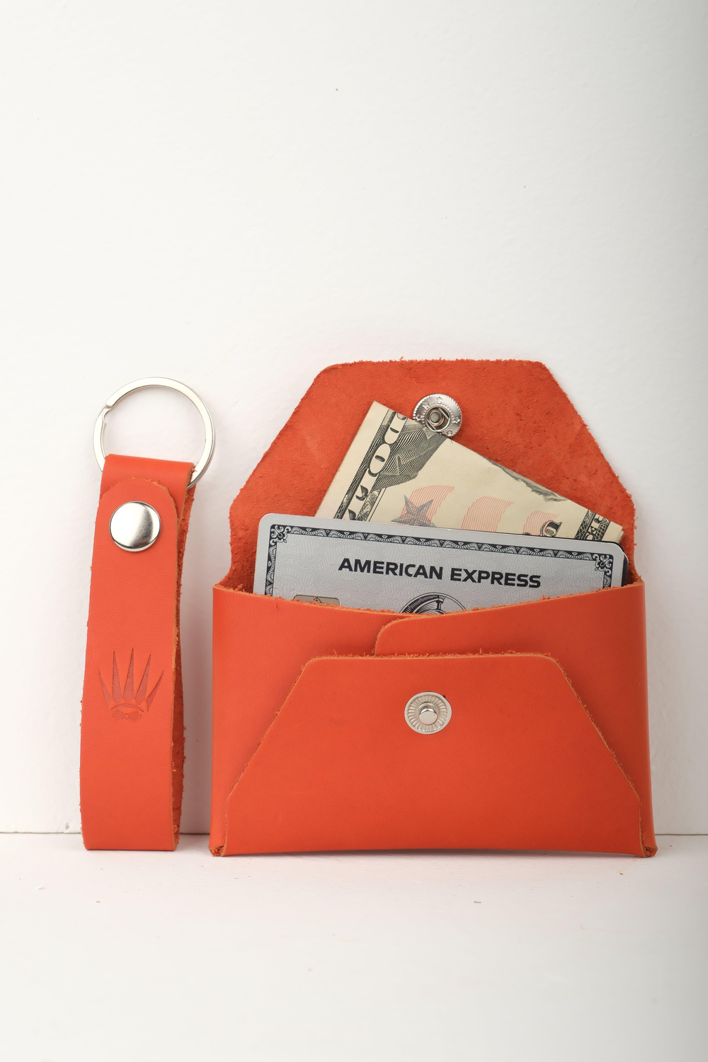 Hediye Seti Hakiki Deri Buttero Turuncu Cüzdan&Anahtarlık 