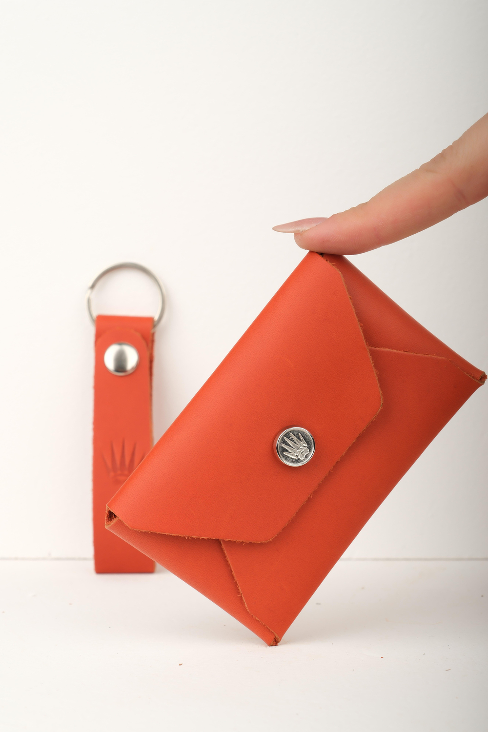 Hediye Seti Hakiki Deri Buttero Turuncu Cüzdan&Anahtarlık 