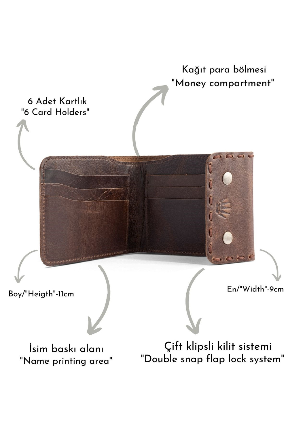 TOLEDO CRAZY BROWN GENUINE LEATHER WALLET