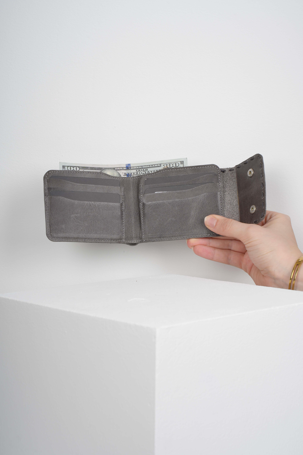 TOLEDO CRAZY GREY GENUINE LEATHER WALLET