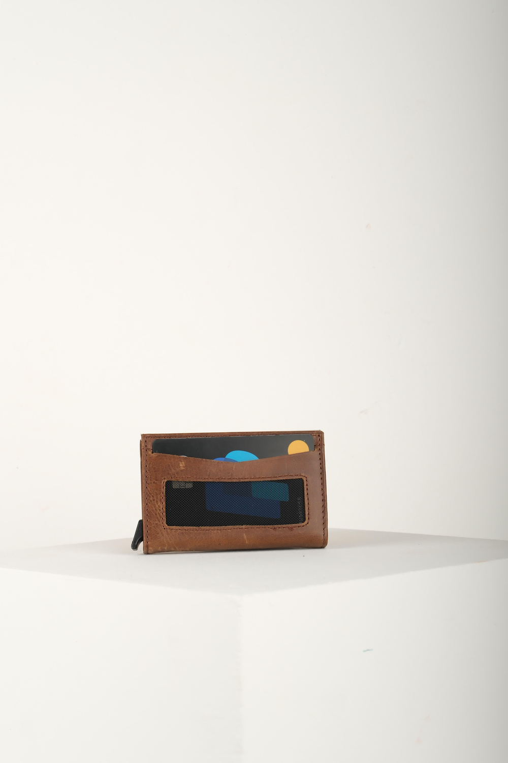 Hakiki Deri efekt TABA 12 Kart Kapasiteli RFID Korumalı Mekanizmalı Kartlık