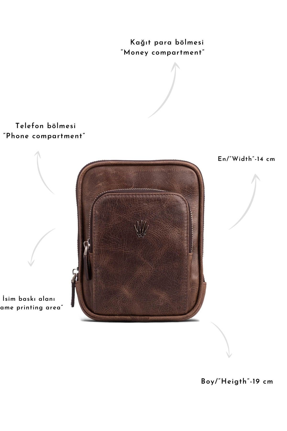 BLED TİGUAN BROWN GENUINE LEATHER HAND BAG