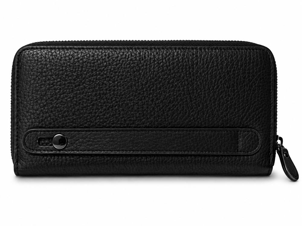 Brookyn Black Hakiki Deri Telefon Cüzdanı,El Çantası