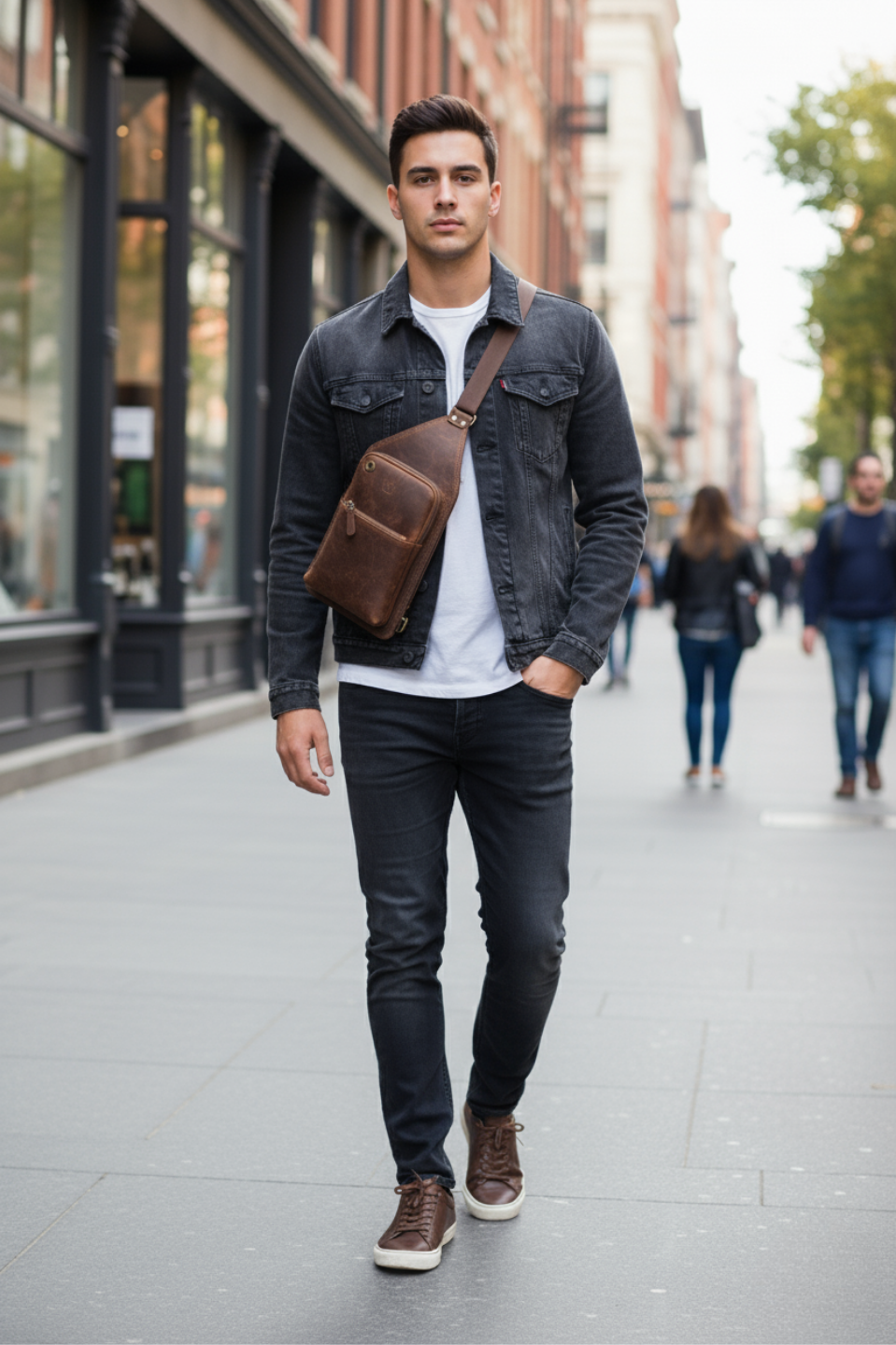 Rust Bag Crazy Taba Çapraz Hakiki Deri Çanta