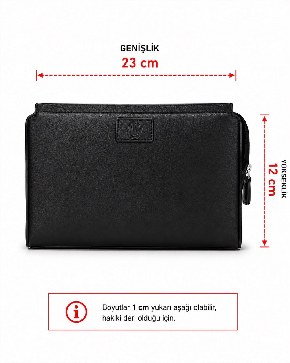 Vion Black Hakiki Deri El Çantası