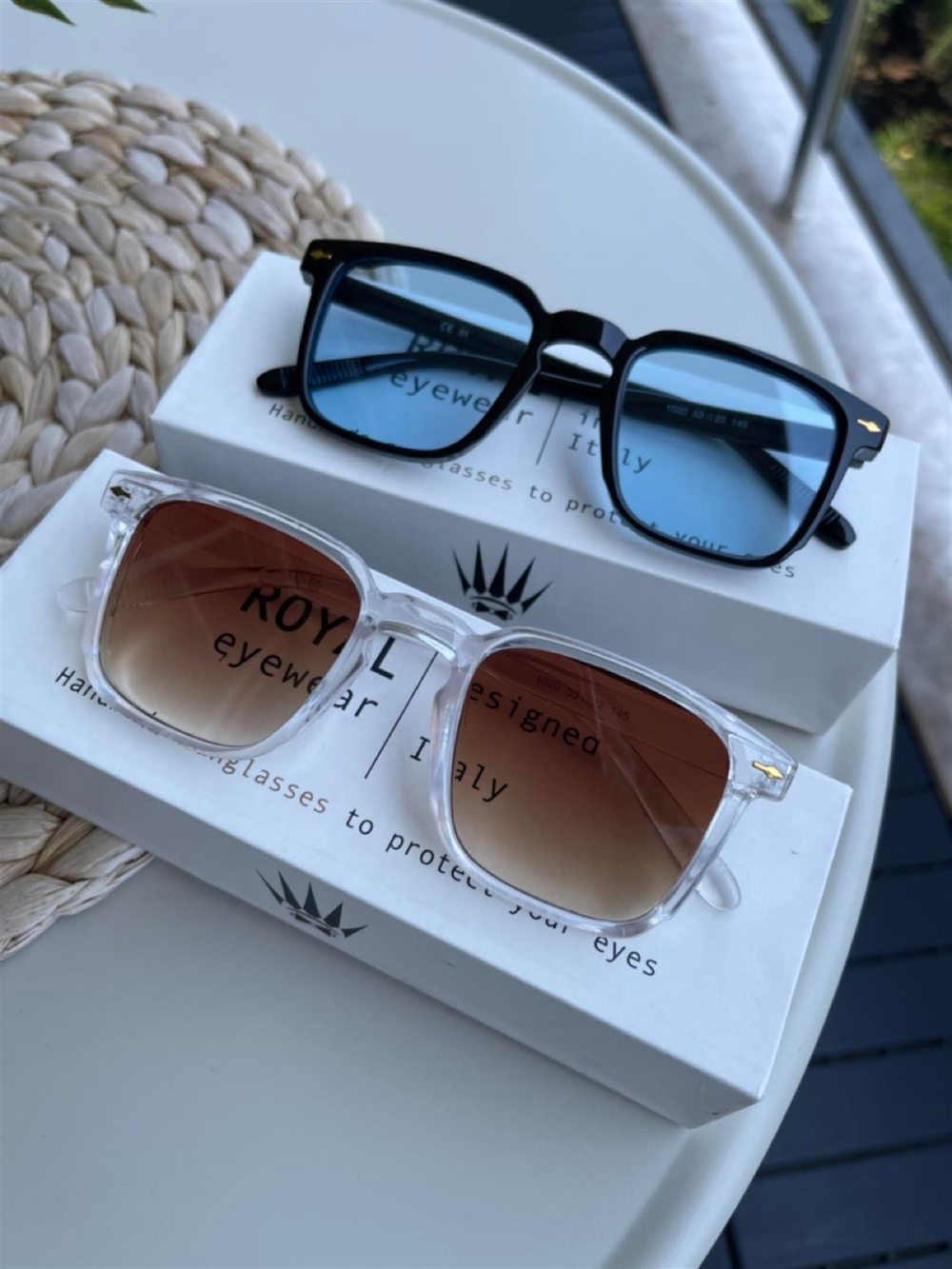 İKİLİ SET VİNTAGE TRANSPARAN KAHVE-MAVİ SİYAH GÜNEŞ GÖZLÜĞÜ KADIN GÜNEŞ GÖZLÜĞÜ ERKEK GÜNEŞ GÖZLÜĞÜ UV-400 CAM