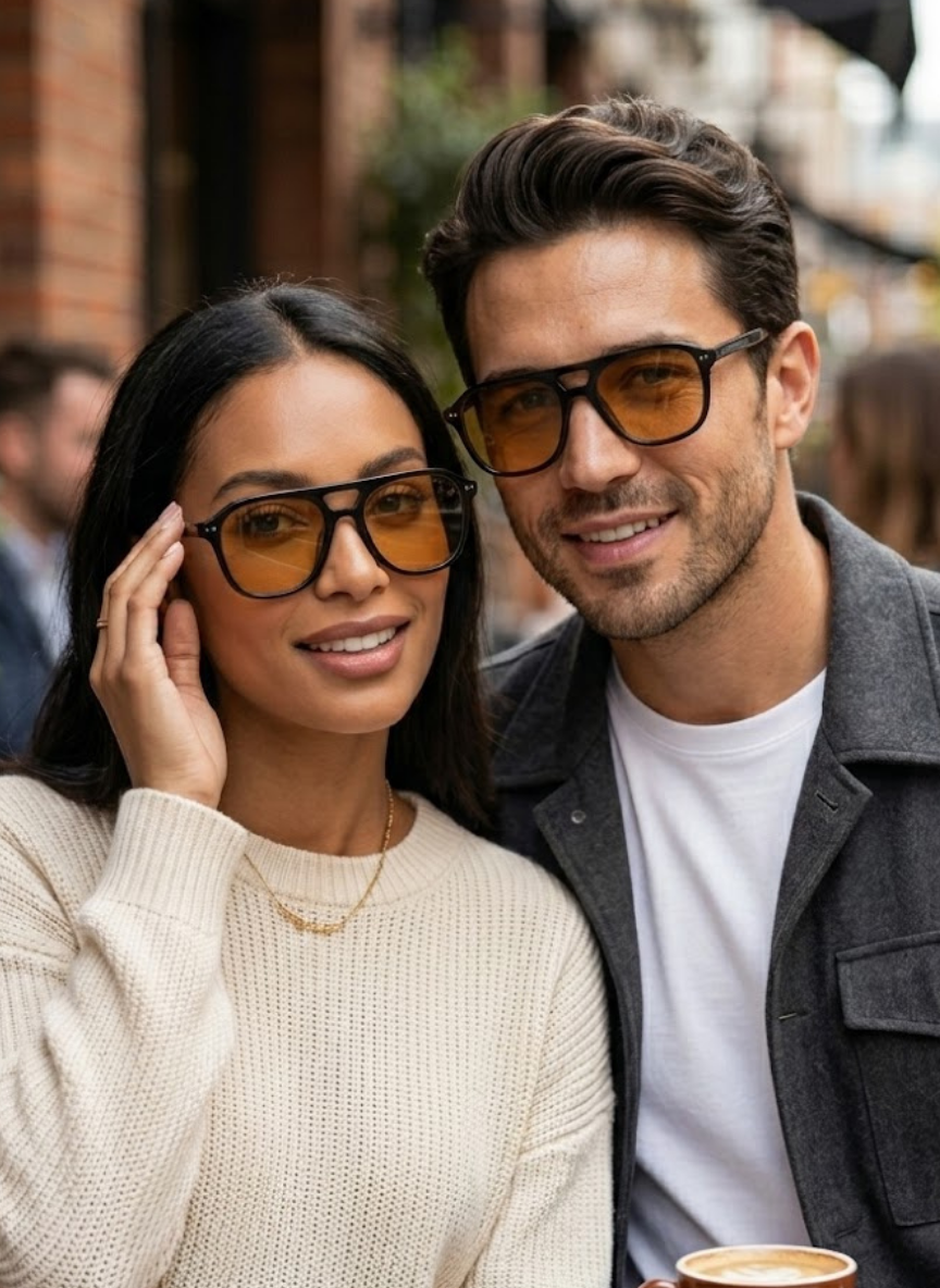 Royal Eyewear Re1107 Siyah Turuncu Güneş Gözlüğü 