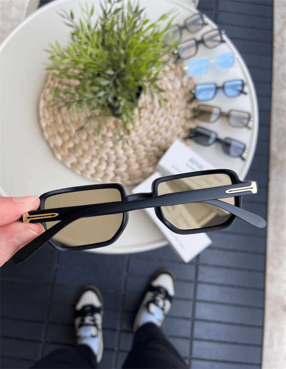 Güneş Gözlüğü Kadın & Erkek UV400 Cam Orjinal CE Belgeli SİYAH KAHVERENGİ RE2215W