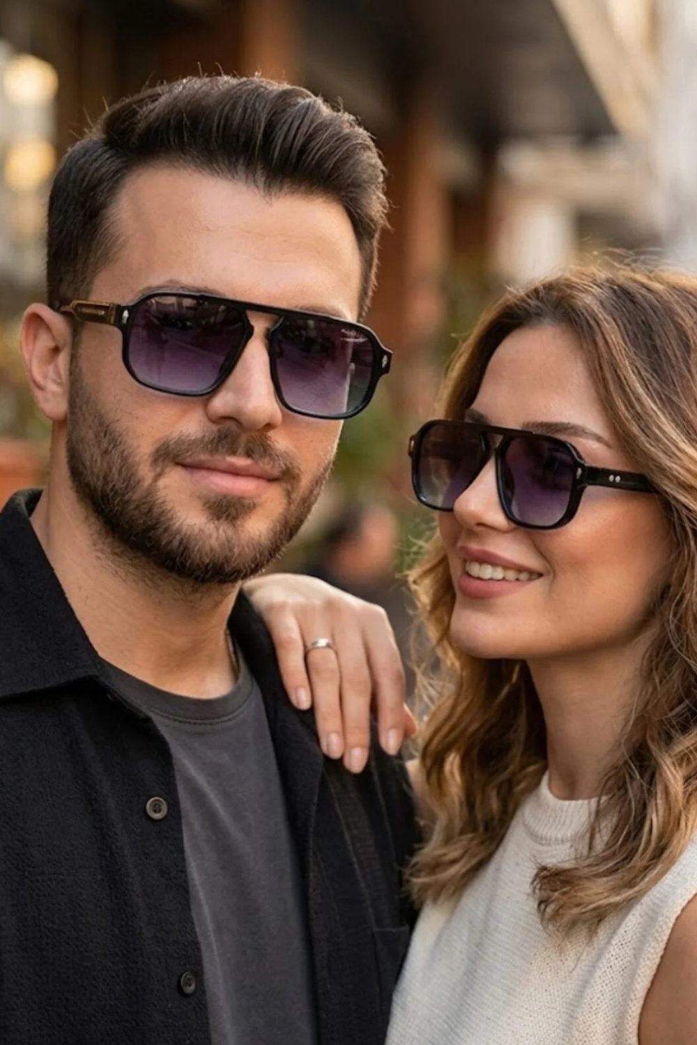 Üçlü Set RE1009 Siyah-lorraine Rose- 2303 Siyah Turuncu Güneş Gözlüğü