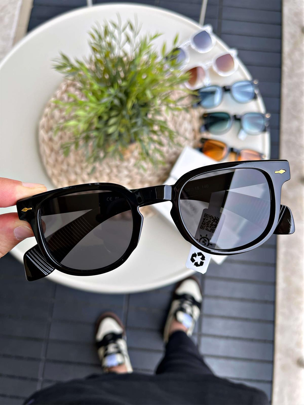 ROYAL EYEWEAR RE982 BLACK UNISEX SUNGLASSES