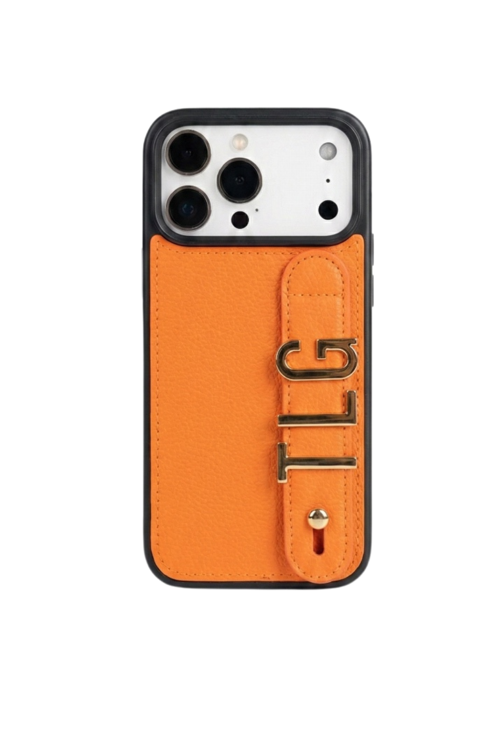 Harfli 17 Pro Max Turuncu Deri Kılıf